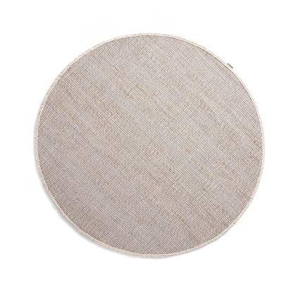 Nordic Weavers Rond wollen vloerkleed Lett - wit|beige - 190 cm rond