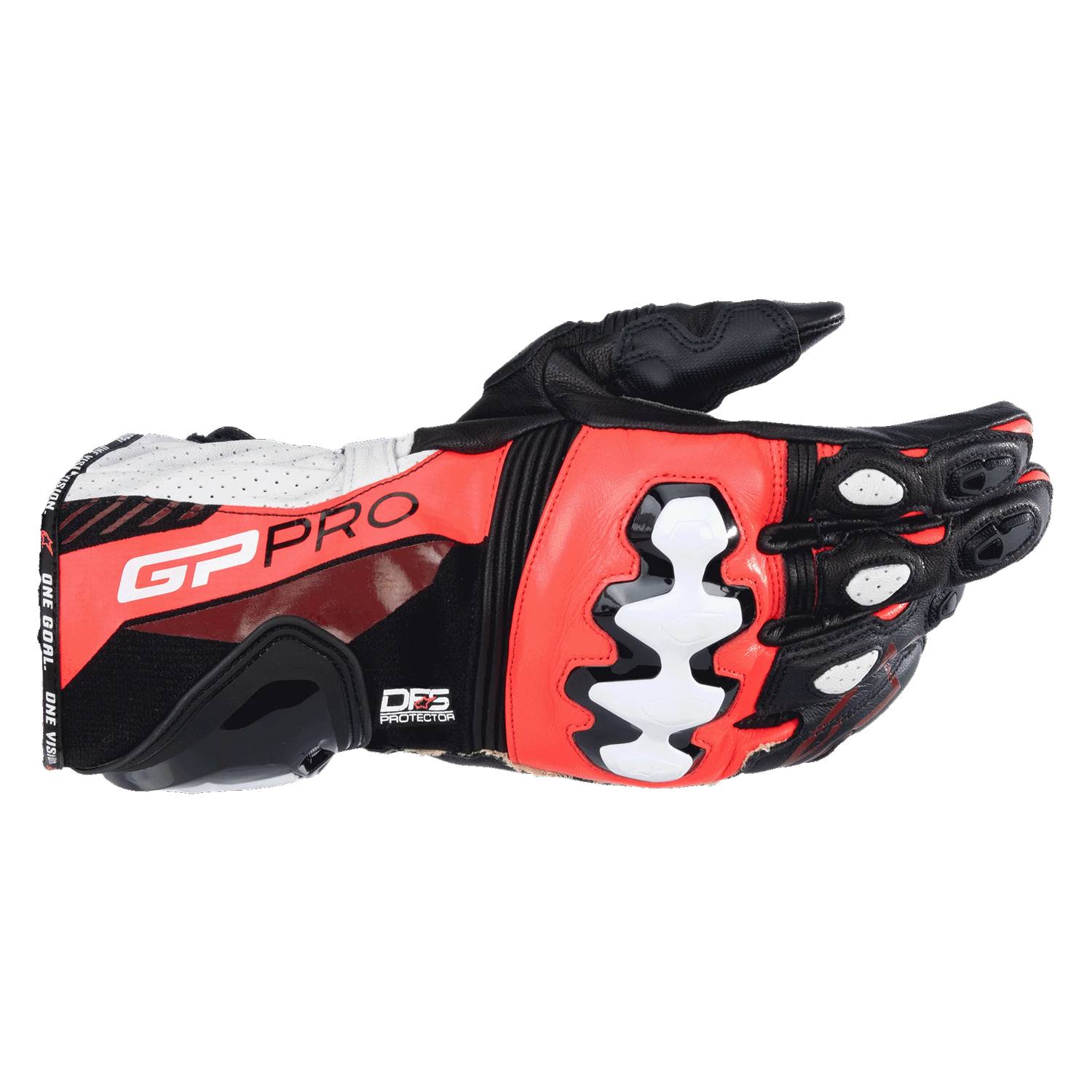 Alpinestars Gp Pro R4 Gloves Black Red Fluo White Größe