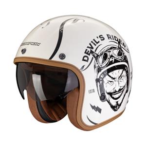 SCORPION Belfast Evo Romeo, Jethelm of scooter helm, Creme-zwart