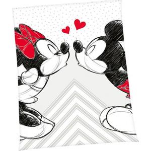 Disney Deken ´s Mickey en Minnie Mouse met liefdevol motief, knuffeldeken