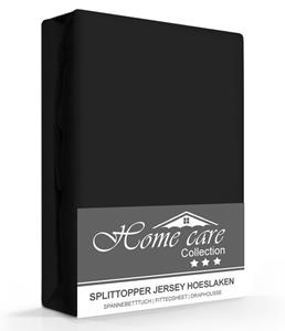 Home Care Homecare Jersey Splittopper Hoeslaken Zwart-200 x 220 cm