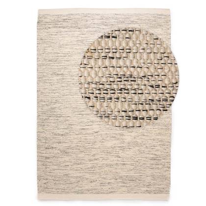 Nordic Weavers Wollen vloerkleed - Ulstein wit|zwart - 140x200 cm