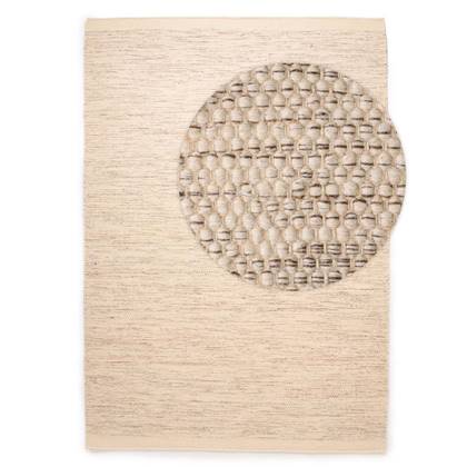Nordic Weavers Wollen vloerkleed - Ulstein wit|grijs - 140x200 cm