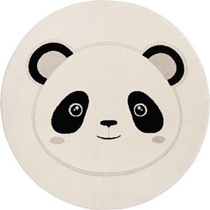 Merinos Kinderkamer Vloerkleed Rechthoekig Speelkleed met Panda print 14 mm Poolhoogte Cream-Ø 160 cm