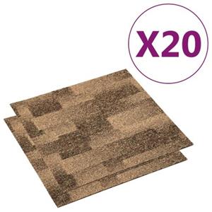 VIDAXL Tapijttegels 20 St 5 M² Bruin