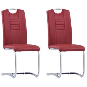 VidaXL Eetkamerstoelen 2 st kunstleer rood