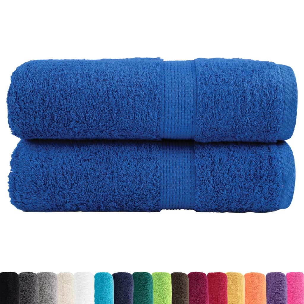 vidaXL Washandjes 2 st hoogwaardig 600 g/m² 30x30 cm 100% katoen blauw