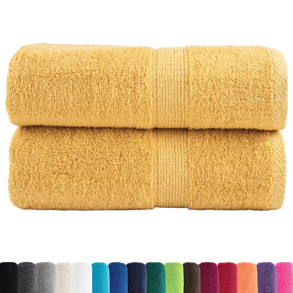 vidaXL Washandjes 2 st 600 g/m² 30x30 cm 100% katoen goudkleurig