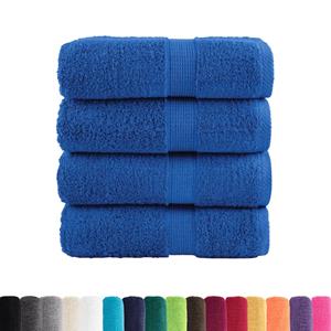 vidaXL Gastendoekjes 4 st 600 g/m² 30x50 cm 100% katoen blauw