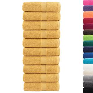 vidaXL Washandjes 10 st 600 g/m² 30x30 cm 100% katoen goudkleurig