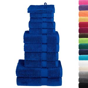 vidaXL 12-delige Handdoekenset 600 g/m² 100% katoen blauw