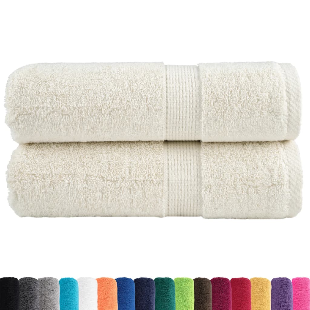 vidaXL Washandjes 2 st 600 g/m² 30x30 cm 100% katoen crèmekleurig