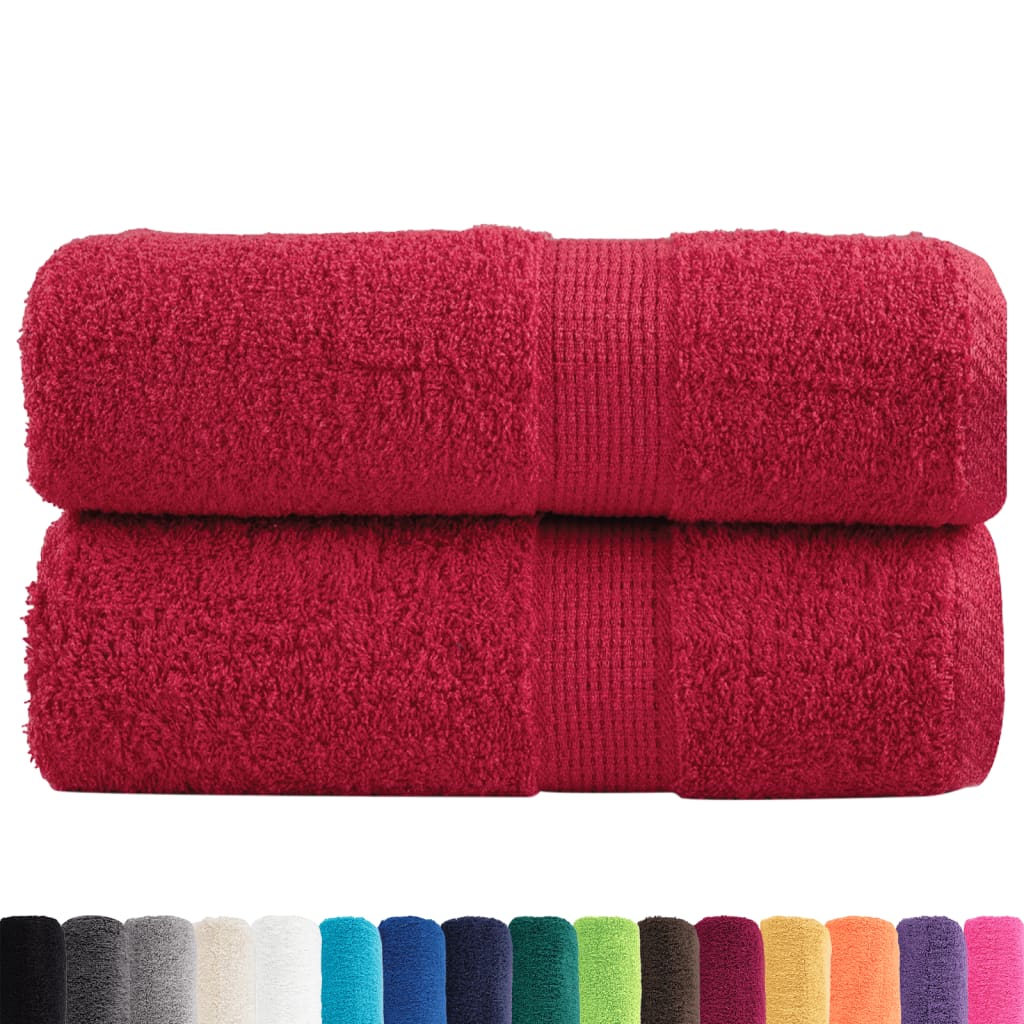 vidaXL Gastendoekjes 2 st 600 g/m² 30x50 cm 100% katoen rood