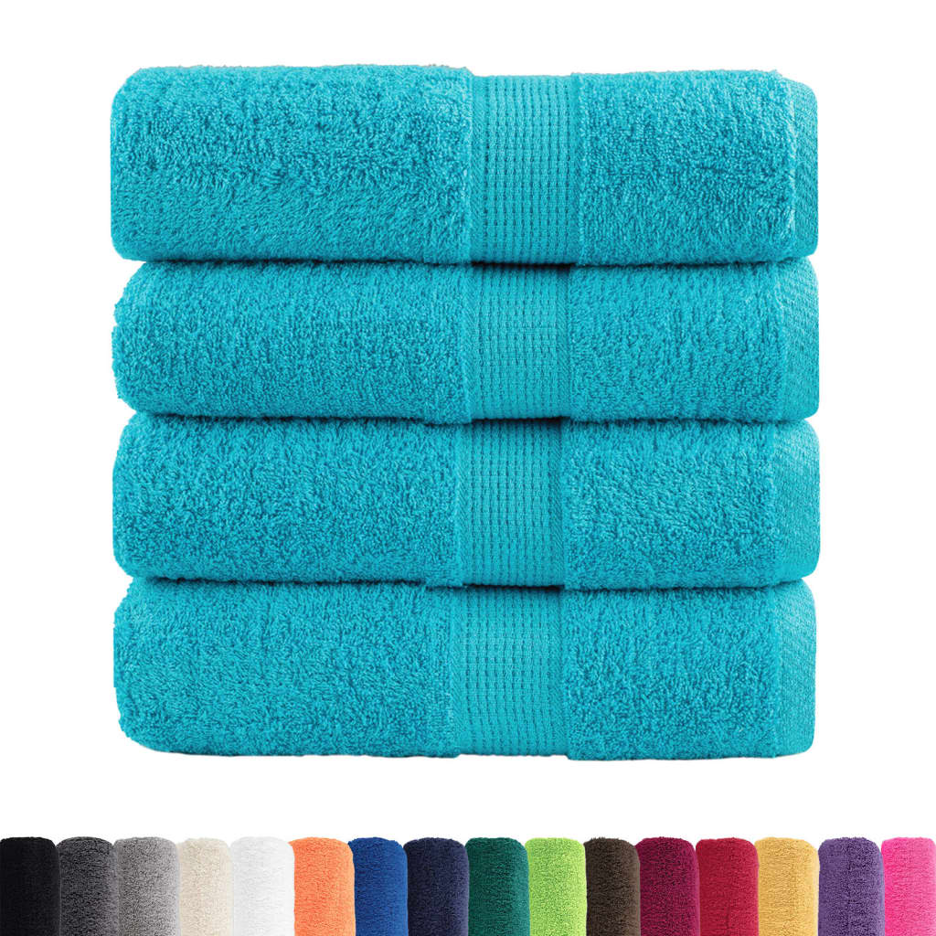 vidaXL Washandjes 4 st 600 g/m² 30x30 cm 100% katoen turquoise