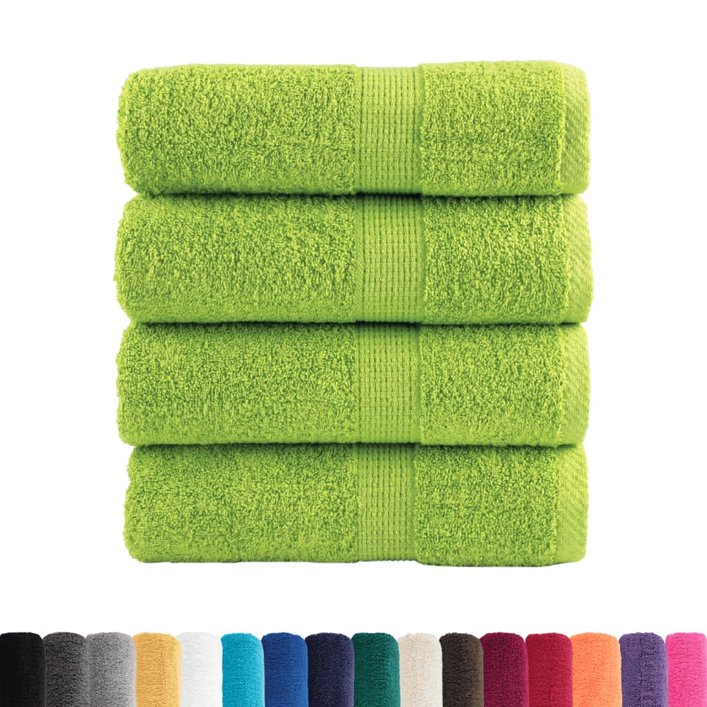 vidaXL Washandjes 4 st 600 g/m² 30x30 cm 100% katoen appelgroen