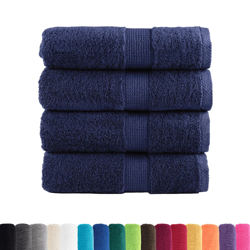 vidaXL Washandjes 4 st 600 g/m² 30x30 cm 100% katoen marineblauw