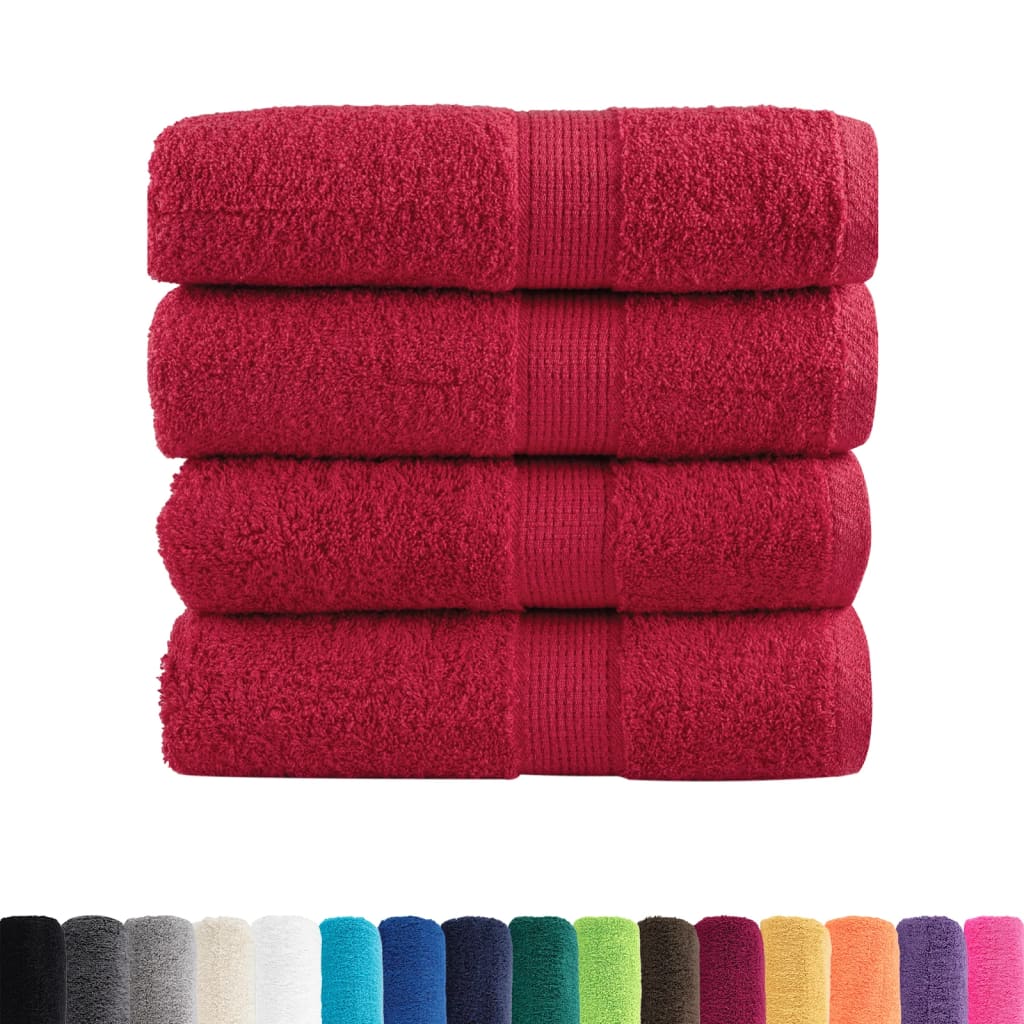 vidaXL Washandjes 4 st 600 g/m² 30x30 cm 100% katoen rood