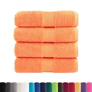 vidaXL Gastendoekjes 4 st 600 g/m² 30x50 cm 100% katoen oranje