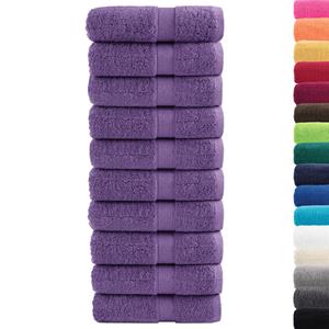 vidaXL Washandjes 10 st 600 g/m² 30x30 cm 100% katoen paars