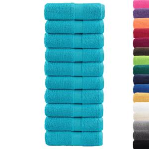 vidaXL Washandjes 10 st 600 g/m² 30x30 cm 100% katoen turquoise