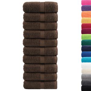 vidaXL Washandjes 10 st 600 g/m² 30x30 cm 100% katoen bruin