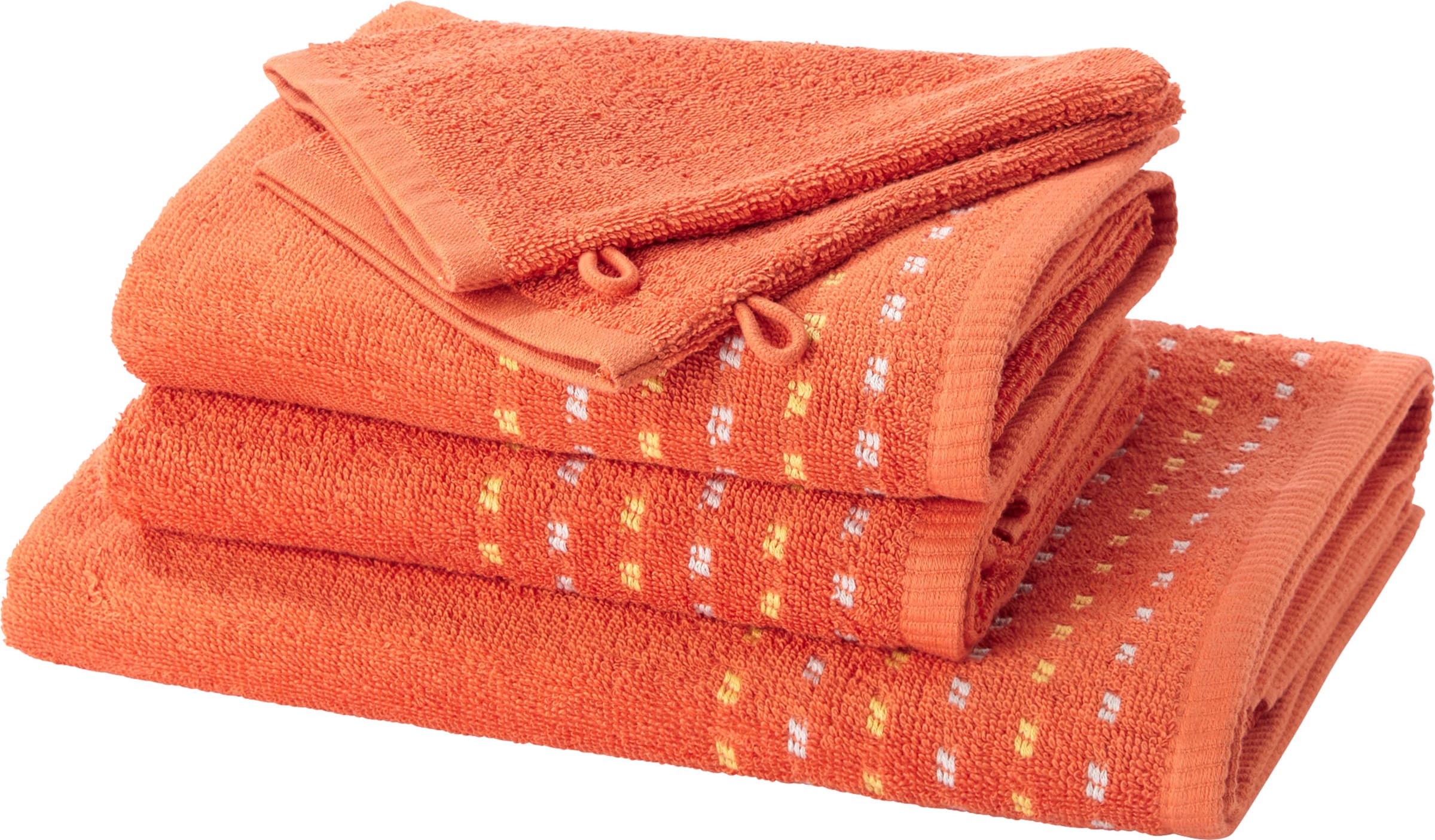 Wäschepur unisex 4-dlg. voordeelset handdoeken oranje Maat