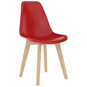 vidaXL Eetkamerstoelen 2 st kunststof rood