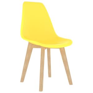 vidaXL Eetkamerstoelen 2 st kunststof geel