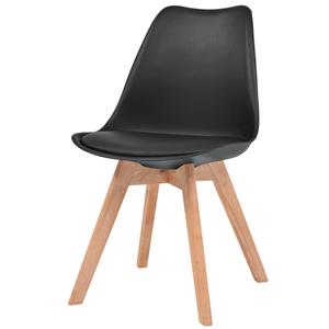 vidaXL Eetkamerstoelen 4 st kunststof zwart