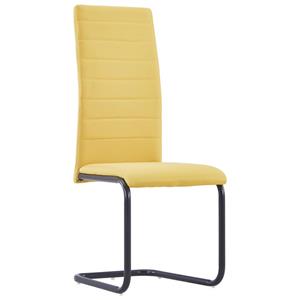 vidaXL Eetkamerstoelen 2 st stof geel