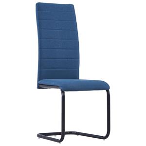 vidaXL Eetkamerstoelen 4 st stof blauw