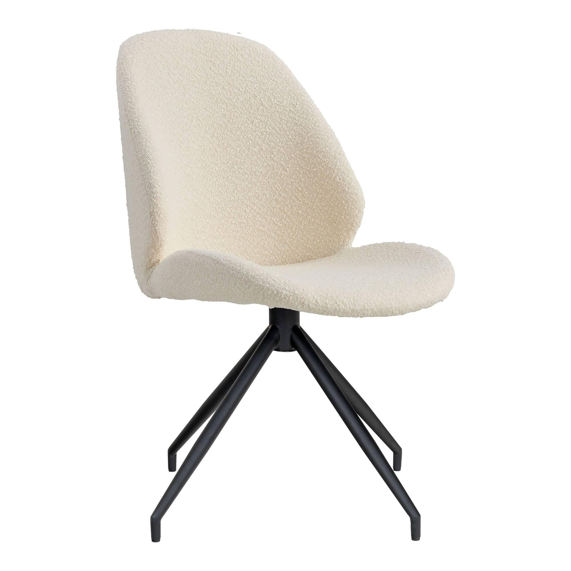 House Nordic Set van 2 eetkamerstoelen Monte Carlo bouclé draaibaar | 