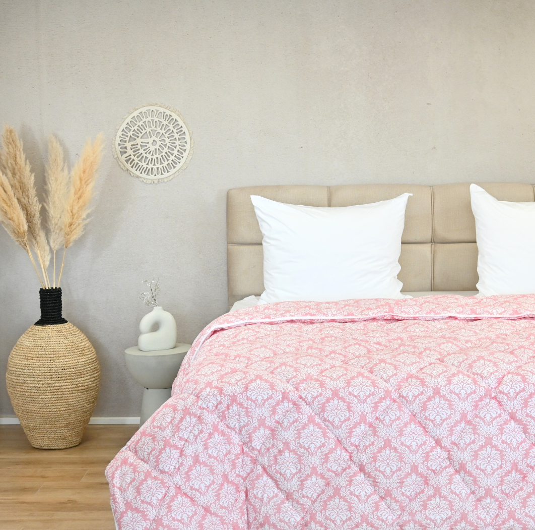 HappyBed Pink elegance | 200x200 - Wasbaar dekbed zonder overtrek - Bedrukt dekbed zonder hoes