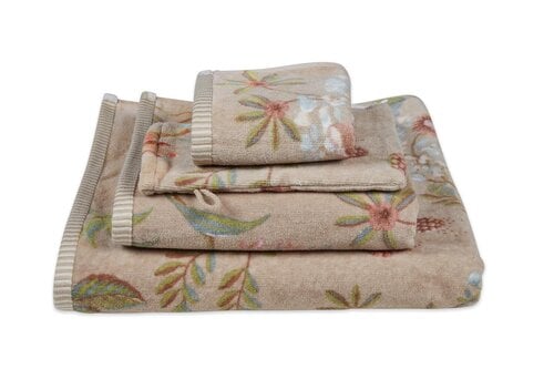 Pip Studio Secret Garden handdoek Khaki 55x100 cm