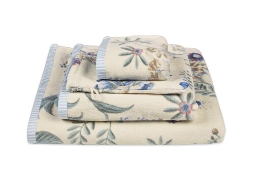 Pip Studio Secret Garden handdoek WitBlauw 55x100 cm