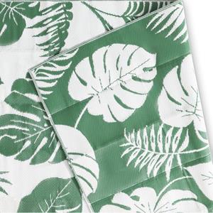 Goliving Buitenkleed Green Flora - 183x290 - Vloerkleed - Tuinkleed - Omkeerbaar - Incl. Tas- Groen