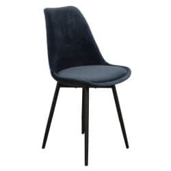 Industrielemeubelshop Leaf chair velvet - donkerblauw