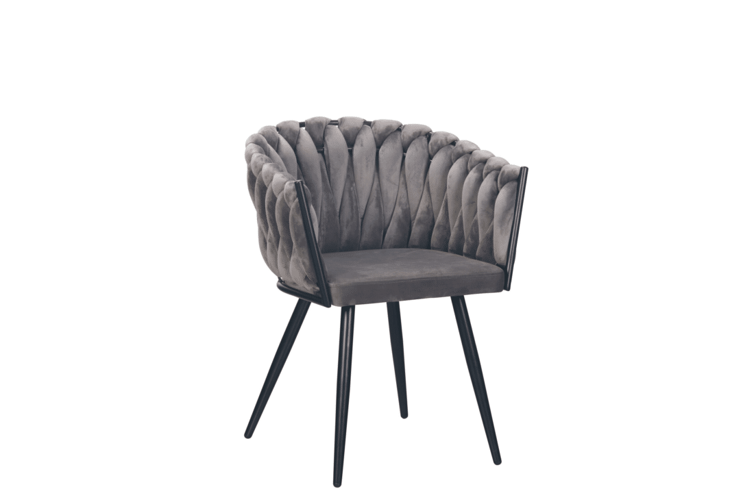 Industrielemeubelshop Wave chair velvet - donkergrijs