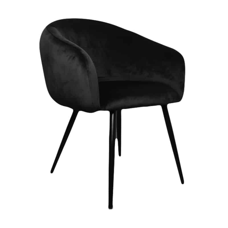 Industrielemeubelshop Bubble chair velvet - zwart