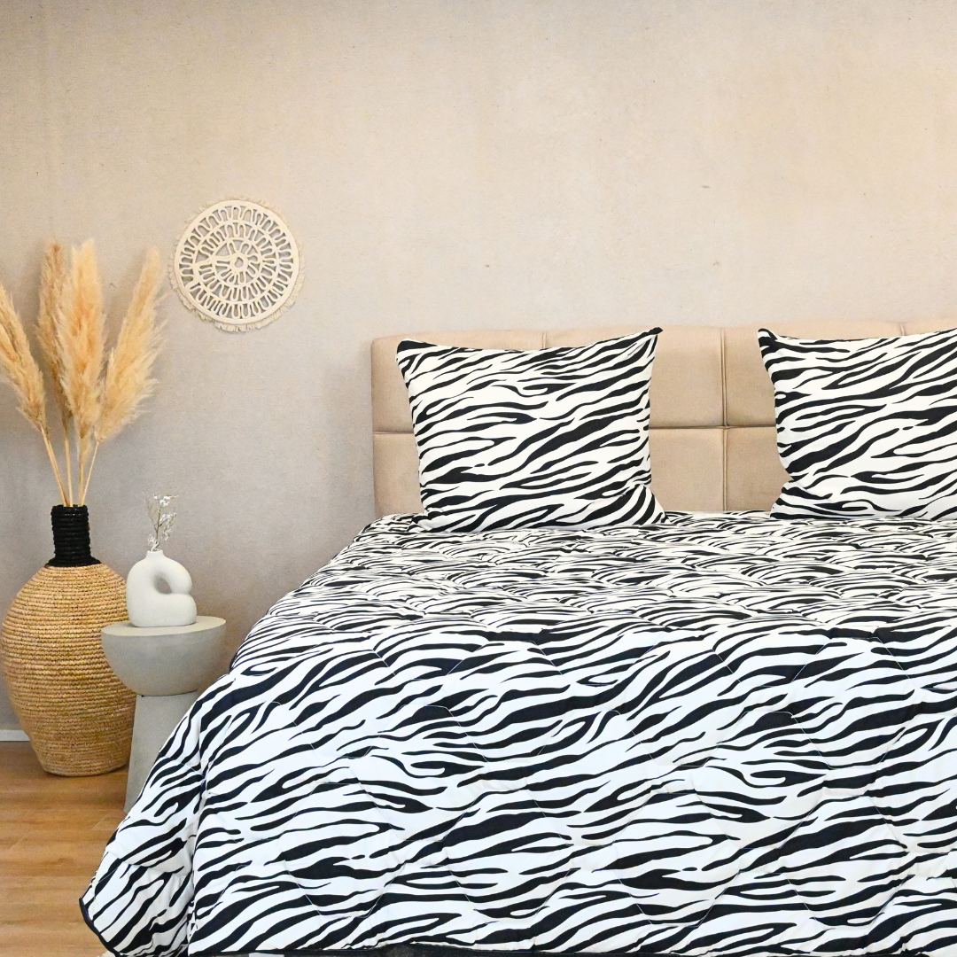 HappyBed Zebra | 260x220 - Wasbaar dekbed zonder overtrek - Bedrukt dekbed zonder hoes