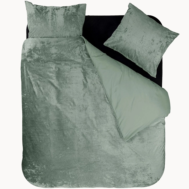 Dreamhouse Crushed Velvet Bottle Dekbedovertrek Groen-2-persoons (200 x 200/220 cm)