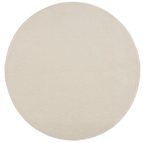 Muratap Vloerkleed - Uni - Creme - 80 Cm - Rond - Laagpolig - Modern Tapijt