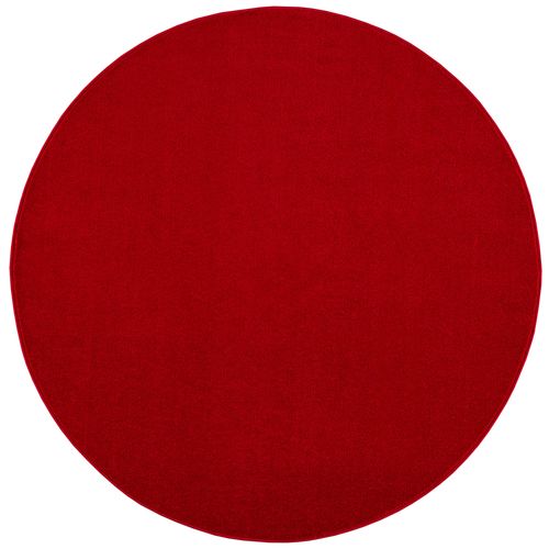 Muratap Vloerkleed - Uni - Rood - 80 Cm - Rond - Laagpolig - Modern Tapijt