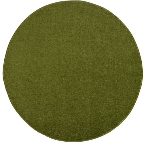 Muratap Vloerkleed - Uni - Groen - 80 Cm - Rond - Laagpolig - Modern Tapijt