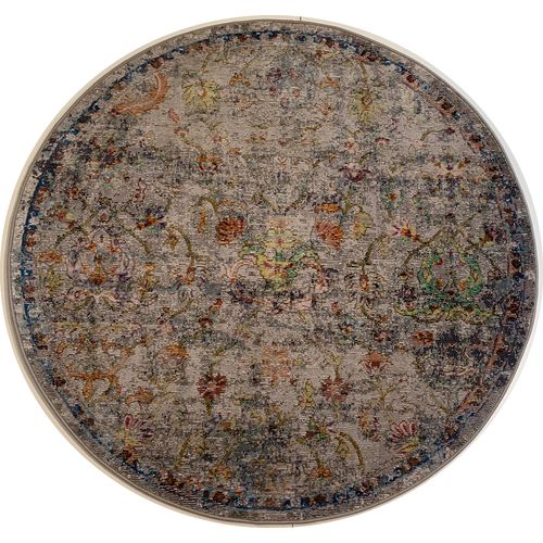 Muratap Vloerkleed - Picasso Sarough - Creme - 133 Cm - Rond - Laagpolig - Vintage Tapijt