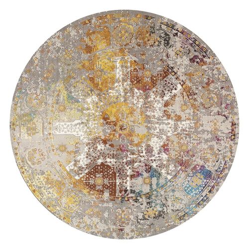 Muratap Vloerkleed - Picasso Feraghan - Meerkleurig - 133 Cm - Rond - Laagpolig - Vintage Tapijt