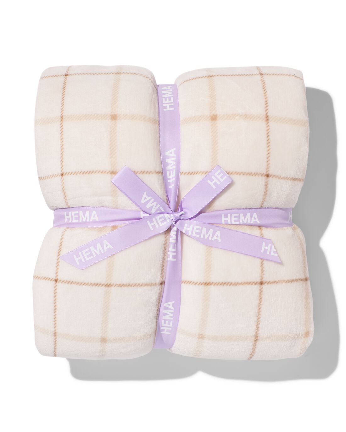 HEMA Plaid Sherpa Ruit Naturel 130x150