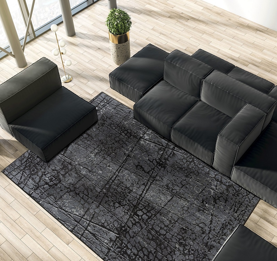 Merinos Karpet24 Elis - Modern, Onderhoudsvriendelijk Rechthoekig Tapijt met Antislip (Antraciet, 80x150 cm) - Voor Stijl en Comfort in Keuken & Eetkamer