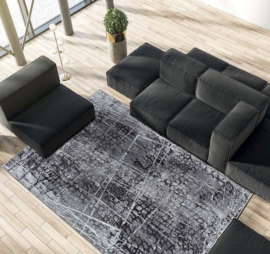 Merinos Karpet24 Elis - Modern, Onderhoudsvriendelijk Rechthoekig Tapijt met Antislip (Grijs, 80x150 cm) - Voor Stijl en Comfort in Keuken & Eetkamer