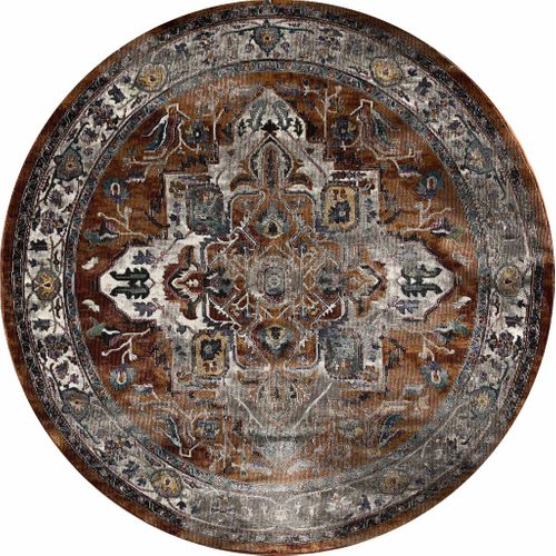 Muratap Vloerkleed - Picasso Castana - Terra Multi - 160 Cm - Rond - Laagpolig - Vintage Tapijt